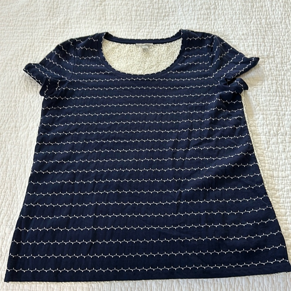 Halogen top - Nordstrom - blue and white - size medium
